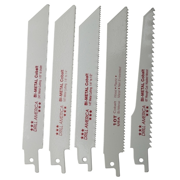 Drill America 5 Piece Reciprocating Saw Blade Set POURECIP